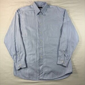 St Croix Button Down Mens L Light Blue 100% Cotton Made in Italy Luxury Business